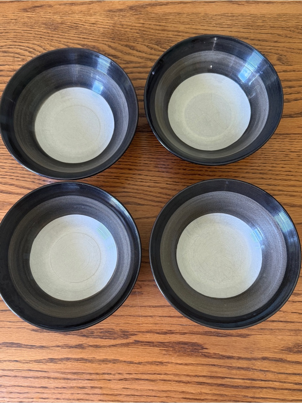 Set of 4 Sango 7.5” Soup Cereal Bowls Capri Black 4810 - Picture 3 of 10